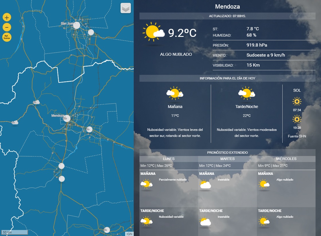 Así estará el tiempo esta semana en Mendoza Mendoza Post