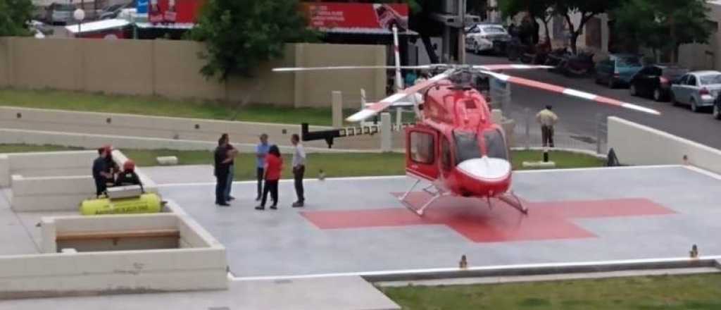Trasladaron a un bebé en helicóptero desde San Juan a Mendoza