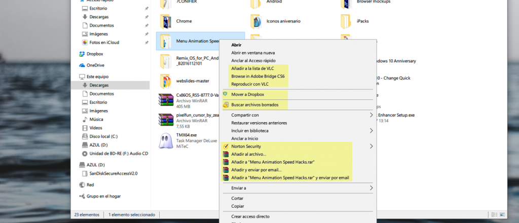 Cómo podés reducir el tamaño del menú contextual de Windows
