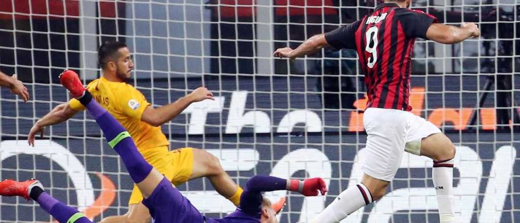 Higuaín fue figura y Milan le ganó sobre la hora a Roma