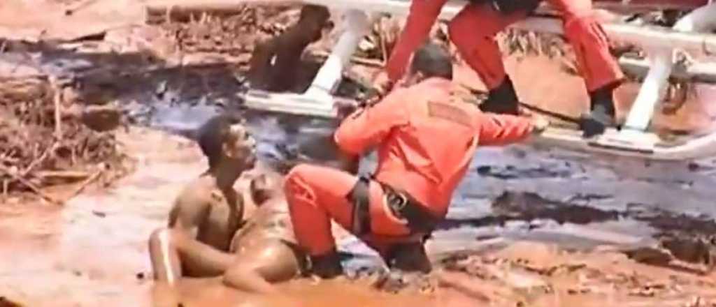 El antes y el después del área destruida por el alud en Brumadinho