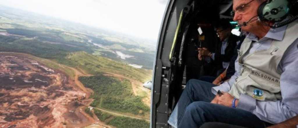 Bolsonaro sobrevoló la zona del desastre