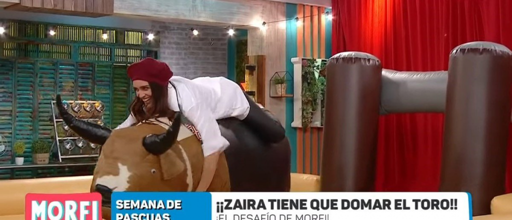 Zaira Nara se quedó sin corpiño y sin remera en vivo en Morfi