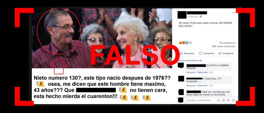 No, el hombre de la foto viral no es el nieto 130