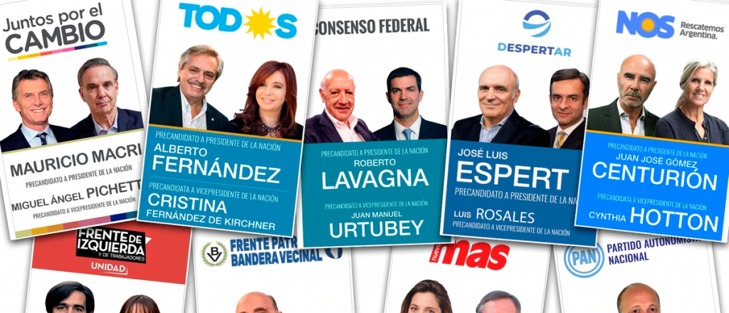 Estas son las nueve fórmulas presidenciales inscriptas para las PASO