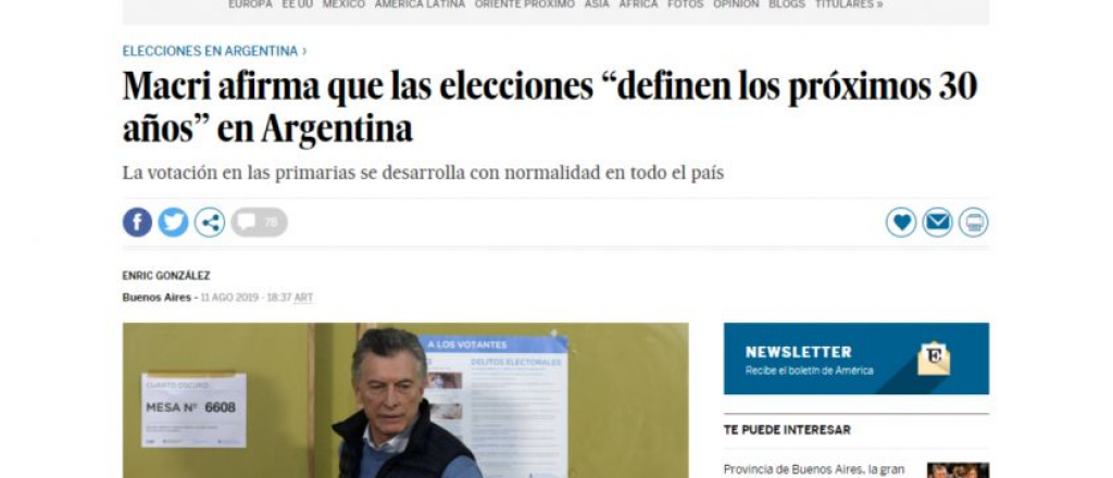 Los medios del mundo se hicieron eco del resultado de las PASO 