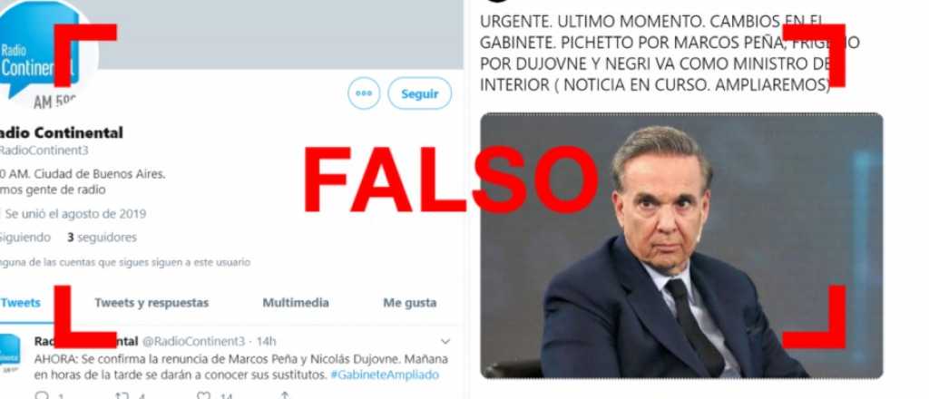 Son falsas las cuentas que publicaron que Peña y Dujovne renunciaron