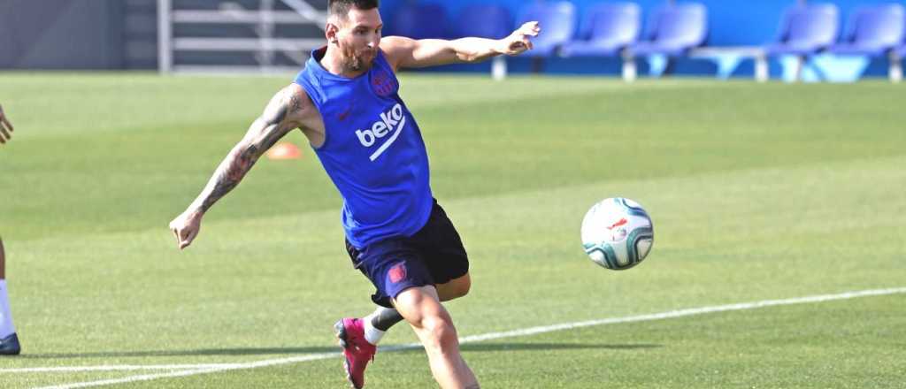 El entrenamiento de Messi con su hijo Ciro y con un pantalón de Newell´s