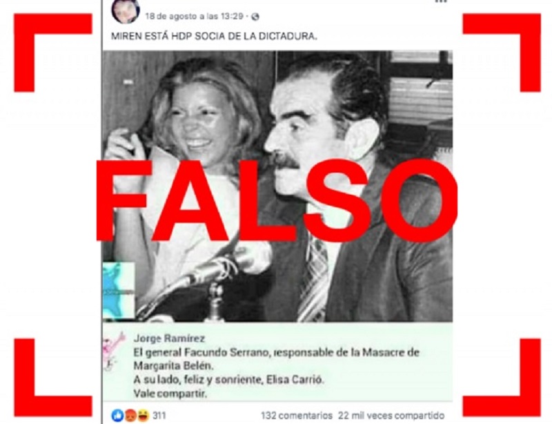 Es falsa la foto de Carri con el ex gobernador de facto de Chaco