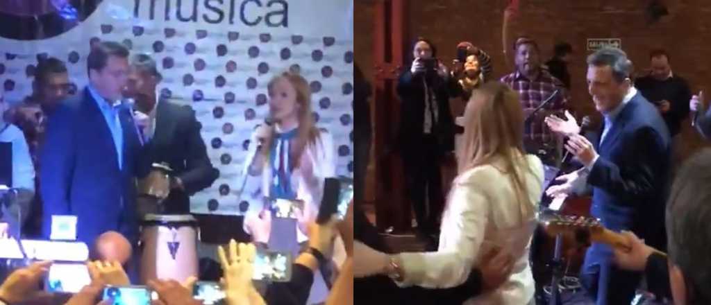 Videos: Sergio Massa y Anabel Fernández Sagasti cantaron cumbia en Maipú