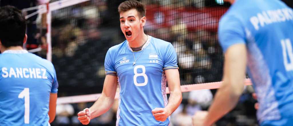 Voley: con el mendocino Loser, Argentina le ganó 3 a 1 a Estados Unidos