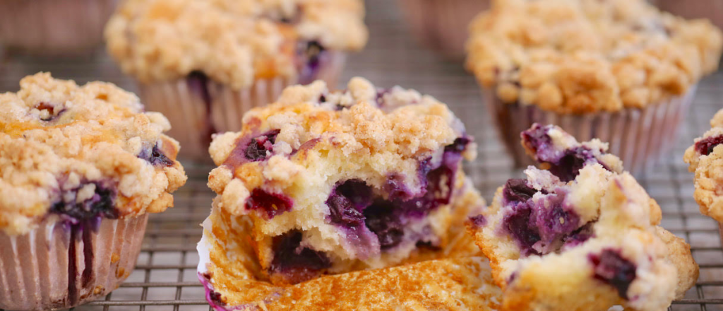 Para la media tarde, unas magdalenas de arándanos