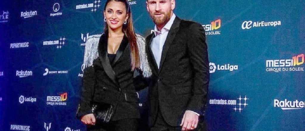 El look esmoquin de Antonela Roccuzzo en el estreno de "Messi10"