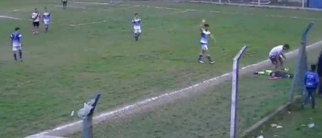 Video: le dieron un pelotazo al juez de línea y el partido se suspendió