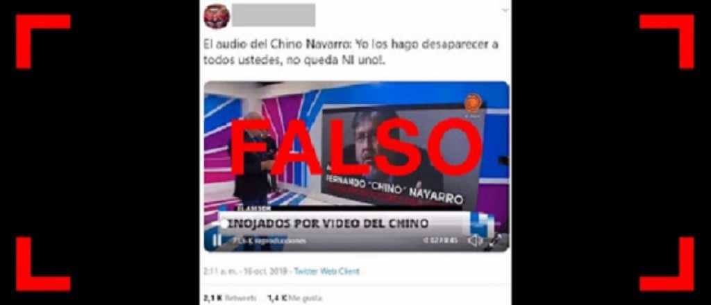 Es falso que en un audio el "Chino" Navarro amenazó a productores agropecuarios y los trató de "zánganos"