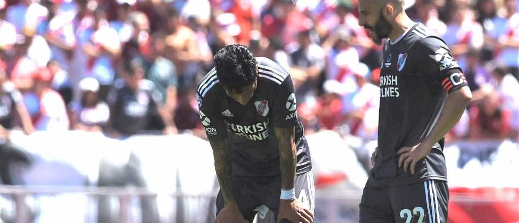 Enzo Pérez amagó a lesionarse y preocupó a todos en River