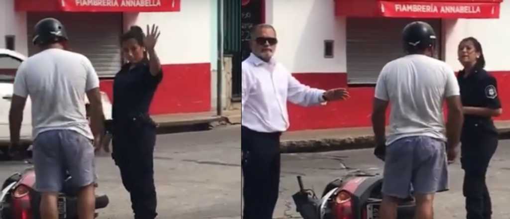 Video: chocó y le dio un cachetazo a una policía bonaerense