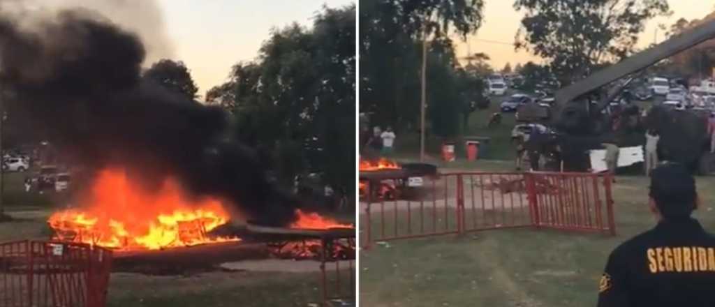 Video: hacían la torta frita más grande del mundo y se incendió la sartén