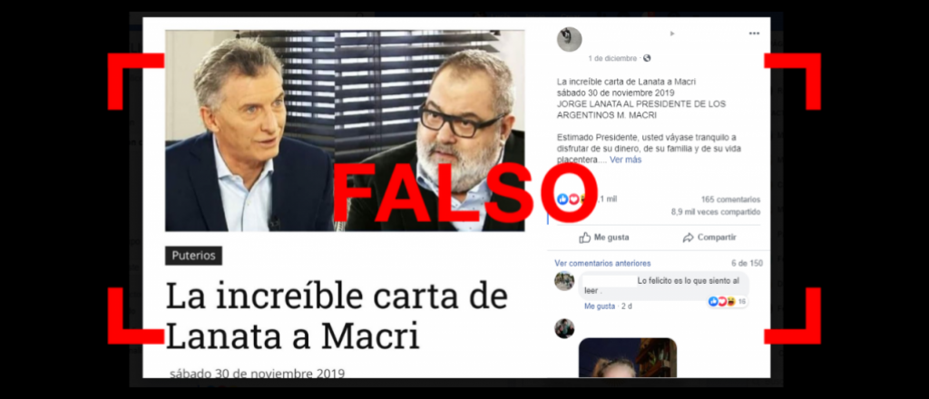 Es falsa la carta de Lanata a Macri que se viralizó en redes sociales