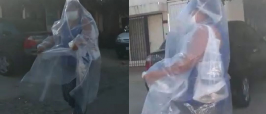 Video: la insólita forma de protegerse contra el coronavirus en Guaymallén