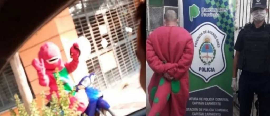 Un hombre se disfrazó de Barney para ir a ver a su novia y lo detuvieron