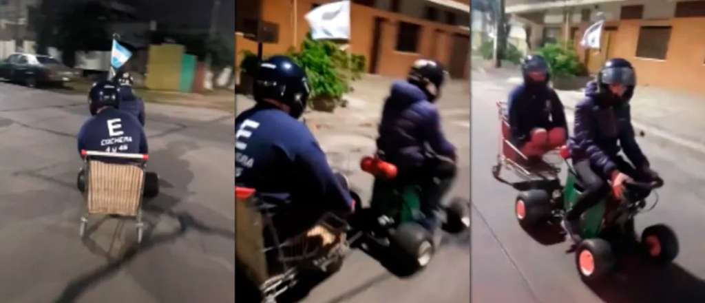 Rompieron la cuarentena para andar en un cuatri hecho con un cajón de cerveza