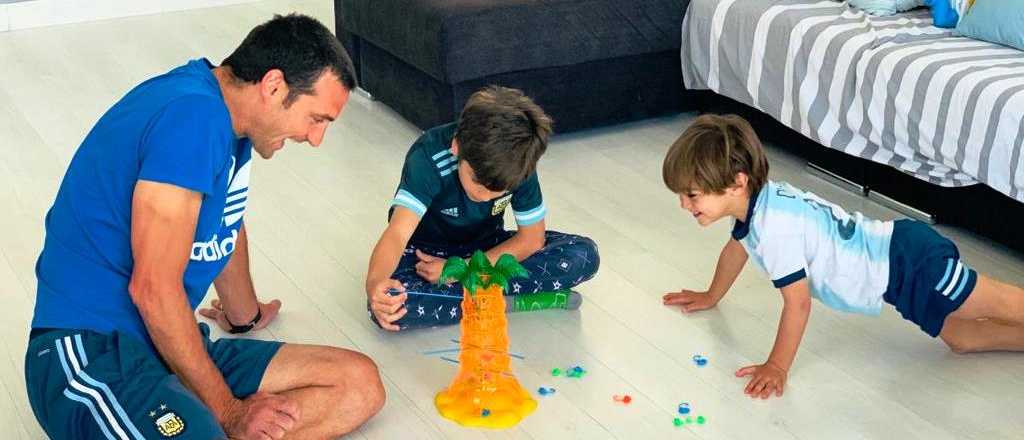 Scaloni quiso compensar sus dichos y dijo que sus hijos son de River