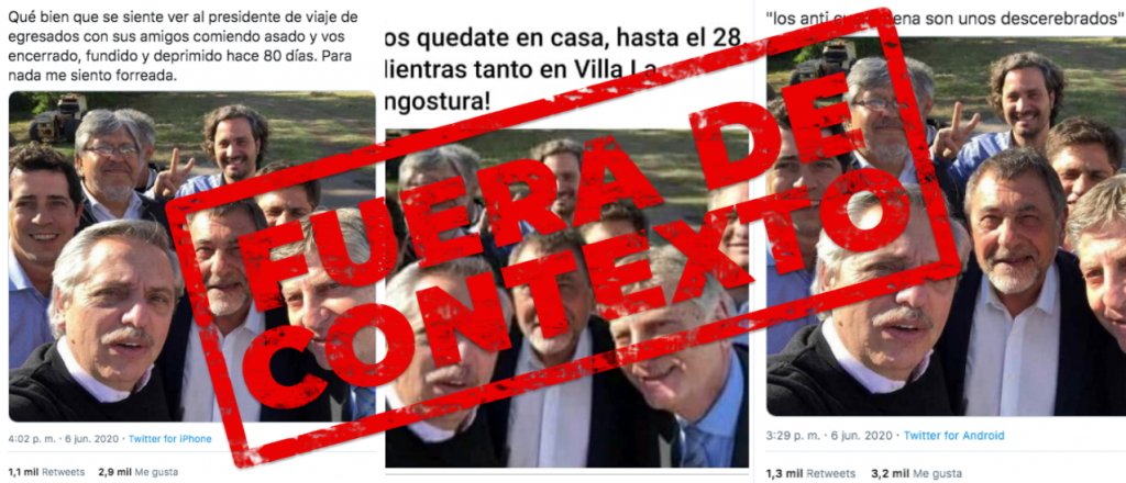 La foto de Alberto Fernández junto a funcionarios no es actual