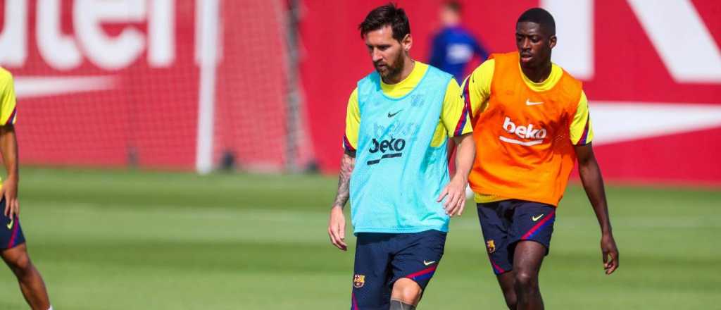 Messi entrenó con un vendaje a tres días del partido ante el Bayern Munich