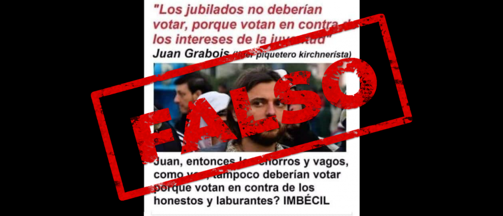 Es falso que Grabois dijo que los jubilados no deberían votar