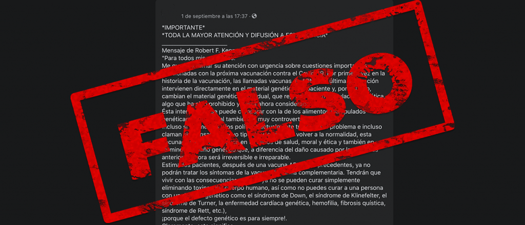 Es falso que vacuna contra el Covid-19 genera un "daño genético irreversible"