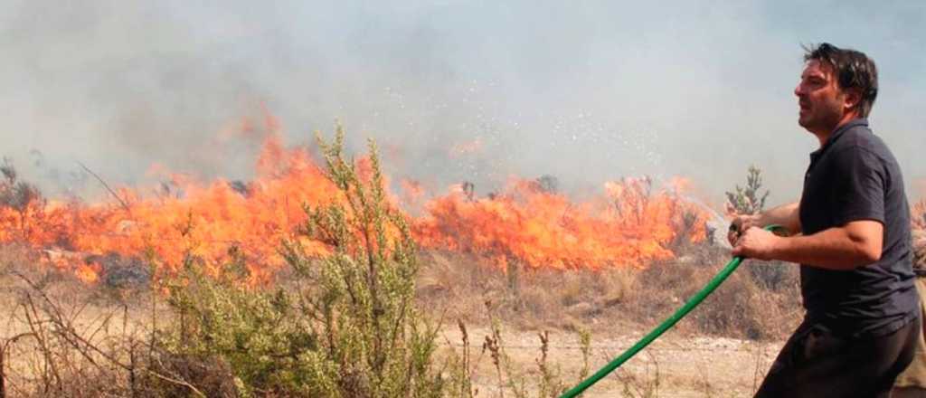 Video: Damián De Santo intentó alejar el incendio con una hidrolavadora