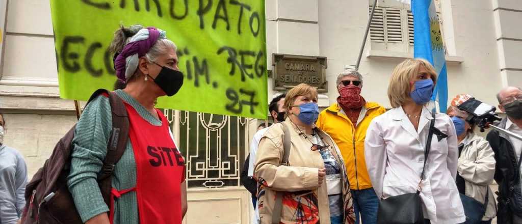 Médicos y enfermeros protestaron en la Legislatura y los recibió Abed