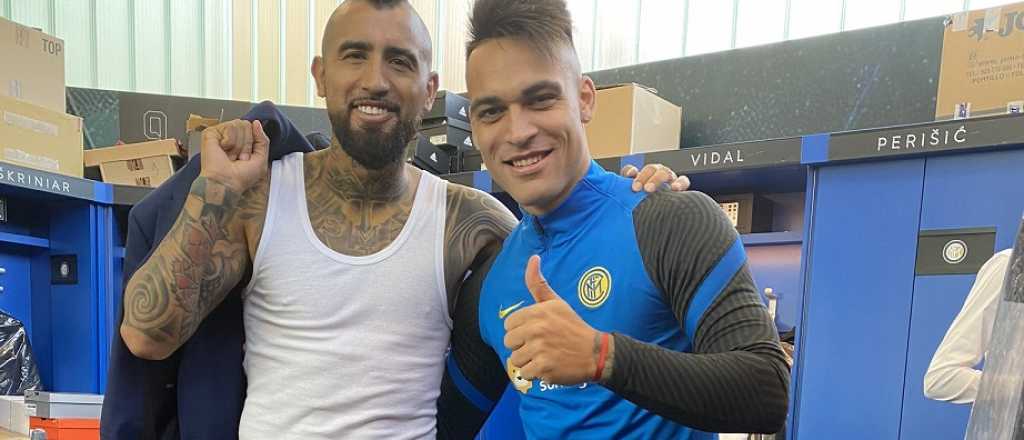 Vidal calentó la previa del partido ante el Real Madrid