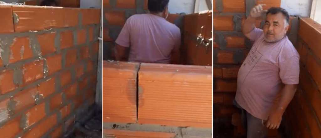  Un albañil construye una habitación y se olvida la puerta