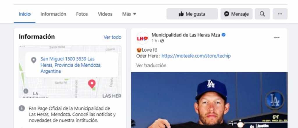 Hackearon la página de Facebook de Las Heras