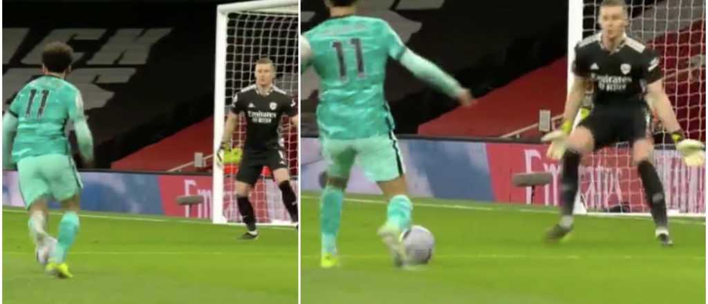 Salah lo humilló muy mal: el golazo de caño que le hizo a Leno