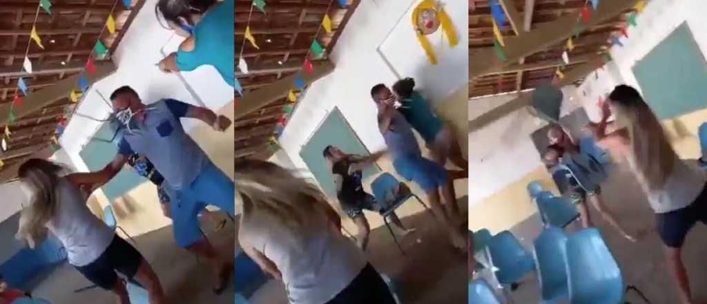 Video: fue con su amante a vacunarse, su esposa lo descubrió y se armó