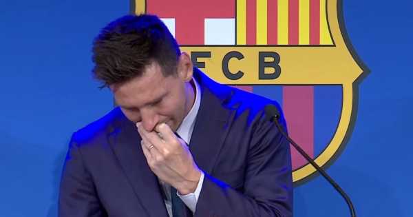 Messi, llorando, explica su salida del Barcelona: "No ...