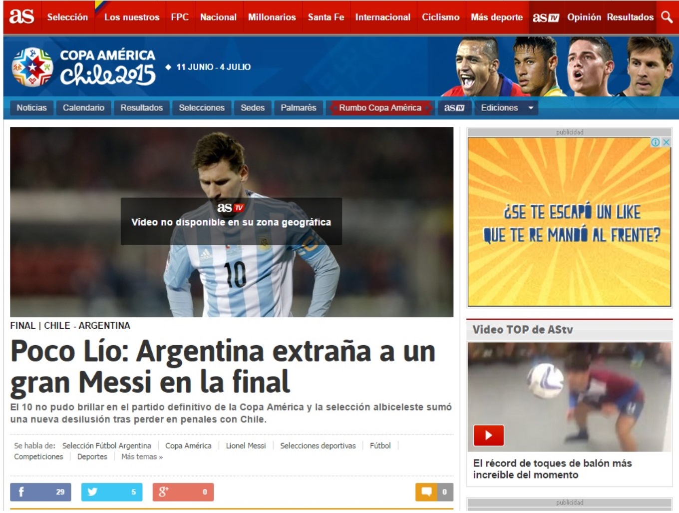 Messi Cagón Las Portadas Más Crueles De La Derrota Argentina Mendoza Post 0396