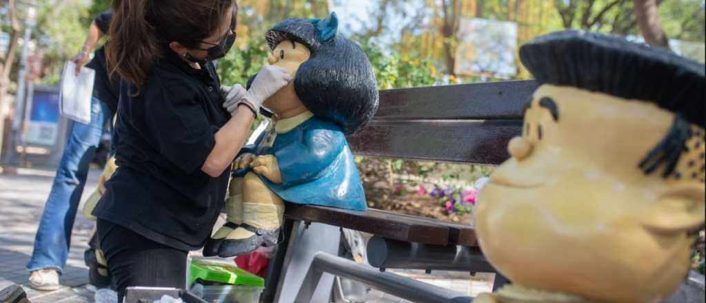 Restauraron a "Mafalda y sus amigos", luego del vandalismo