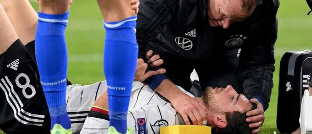 Marche preso: Goretzka recibió una impactante patada en la cara