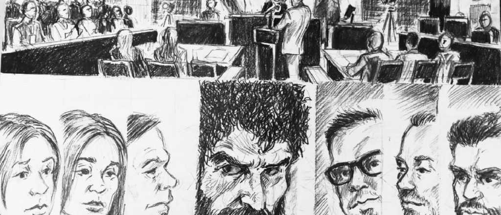 Así fue el juicio de Gil Pereg ilustrado por un artista