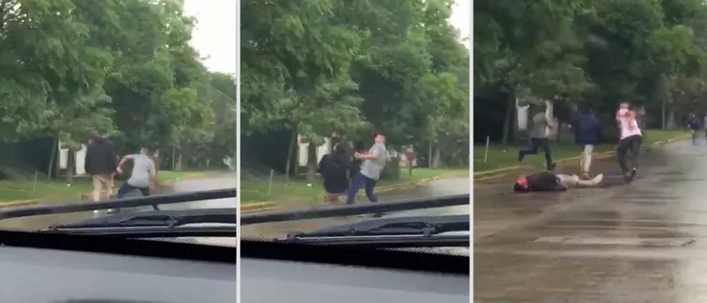 Video: salvaje paliza a un joven a la salida de un boliche