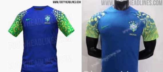 Camiseta Nike Brasil Vaporknit Suplente Azul 2022 2023 Qatar Match