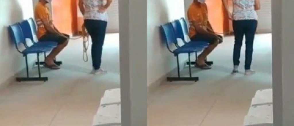 Video: ató a su marido y lo llevó obligado a vacunarse contra el Covid