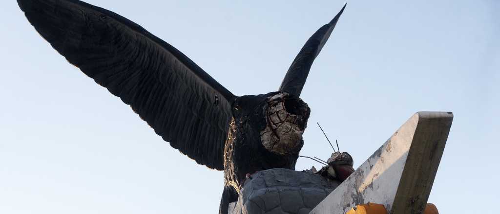 Cóndor decapitado: así quedó el monumento tras la tormenta