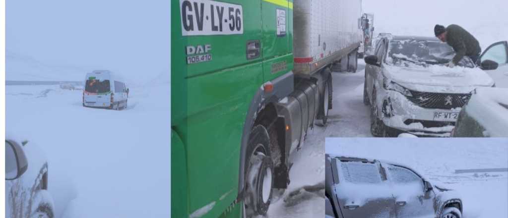 Los vehículos varados por el temporal en el cruce a Chile ya están bajando