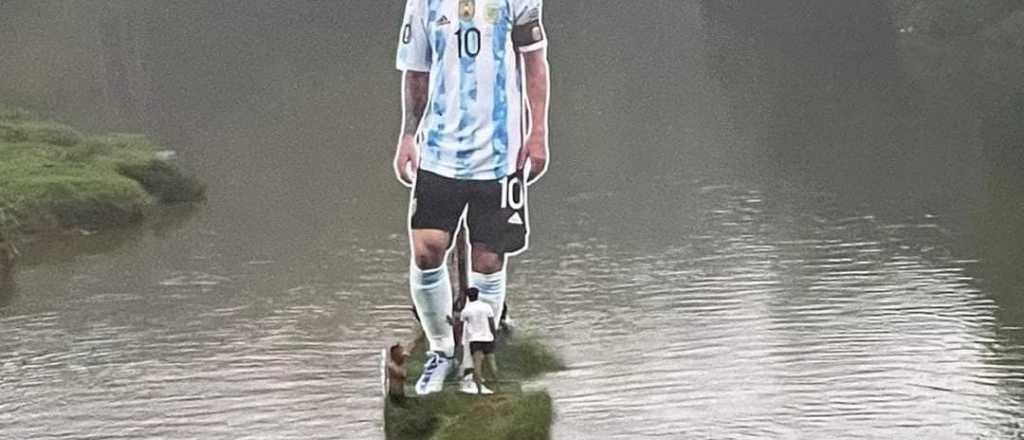 La impresionante gigantografría de Messi en India