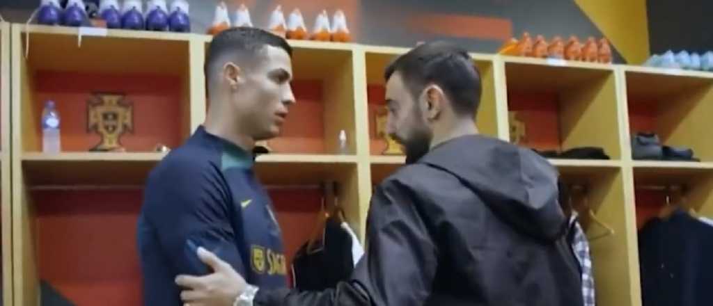 Video: el cortante saludo de Bruno Fernandes a Cristiano Ronaldo